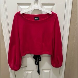 Maeve Anthropologie pink and black tie back corset style top size small